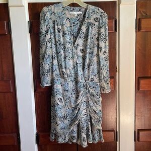 Veronica Beard Silk Wrap Floral Dress